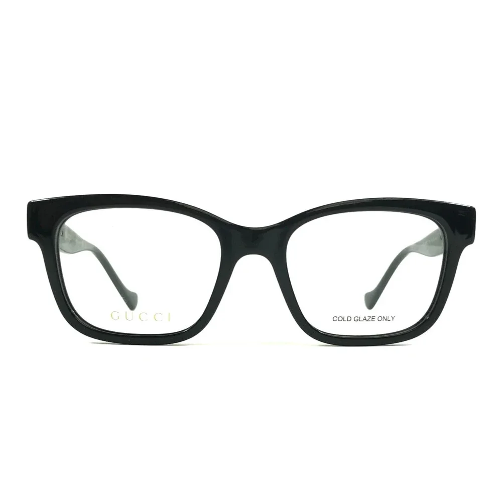 Gucci Eyeglasses Frames GG1025OZ 004 Shiny Black Gold Cat Eye Full Rim 51-18-140 - Picture 2 of 11